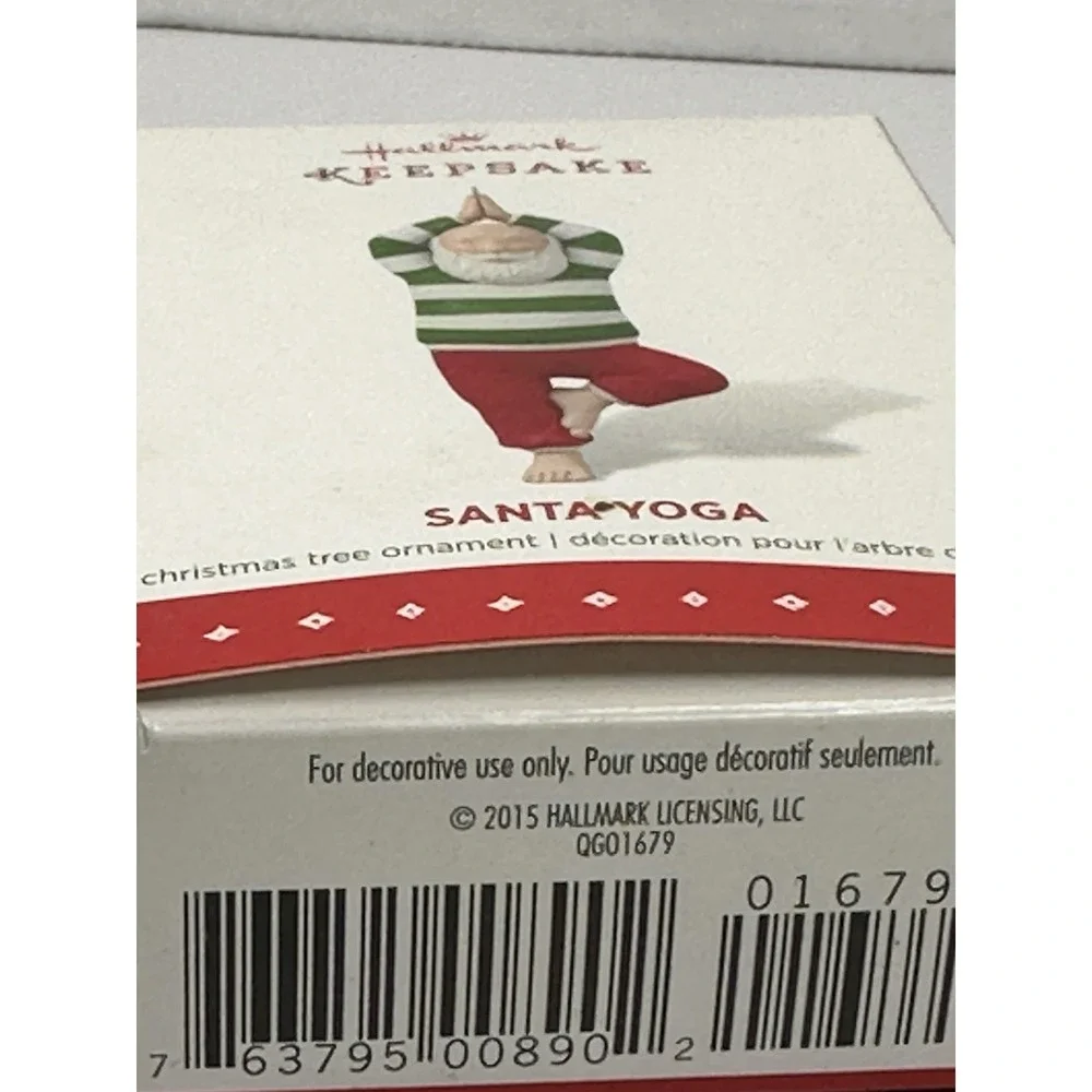Hallmark Keepsake Santa Yoga Ornament 2015 Christmas Tree Artist Crafted